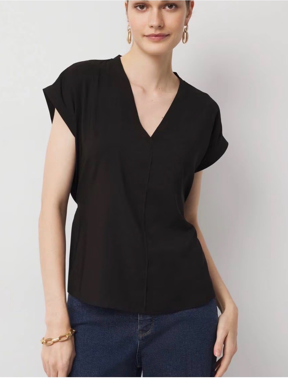 Express V-Neck Cap Sleeve Blouse